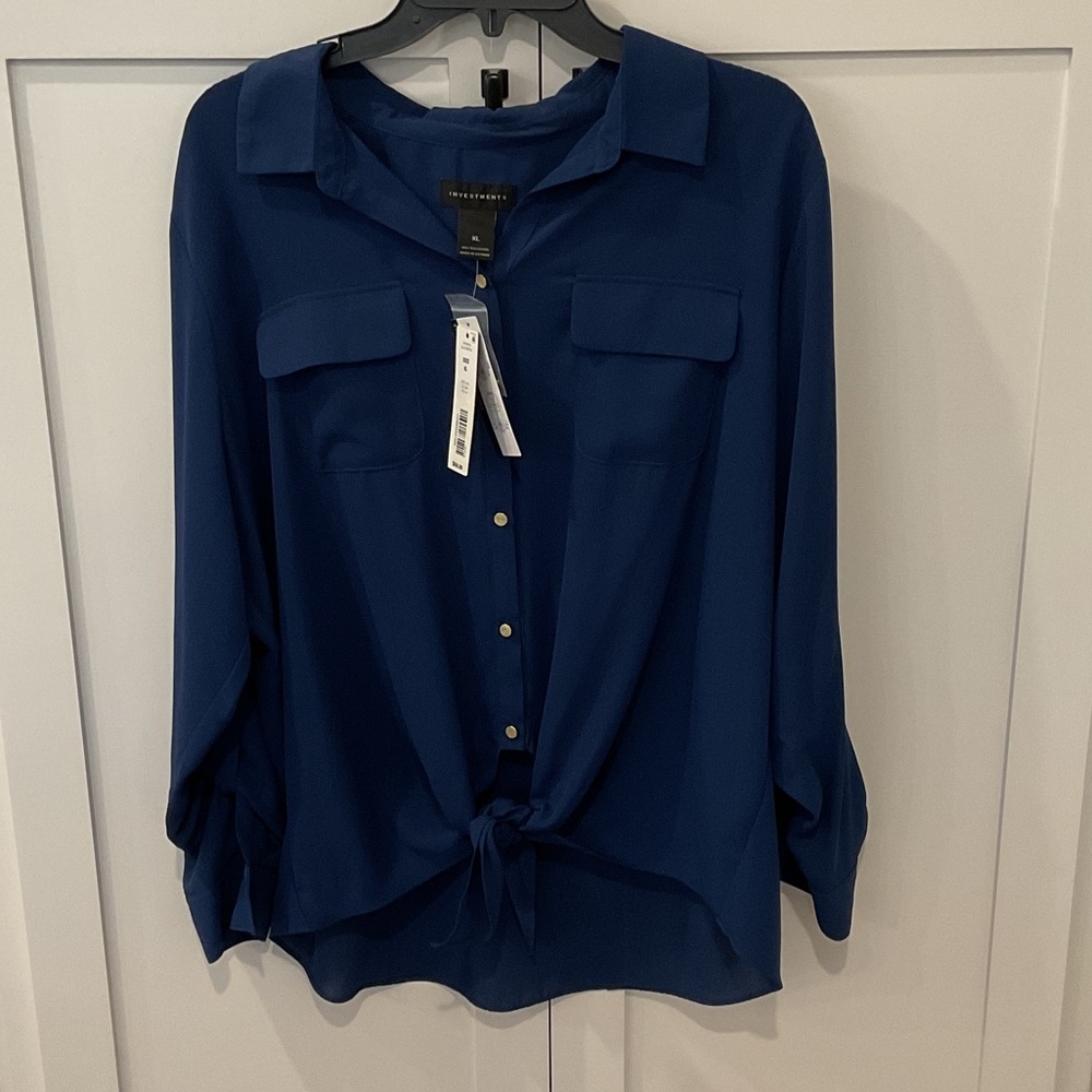 Investments Deep Blue Button Down Shirt